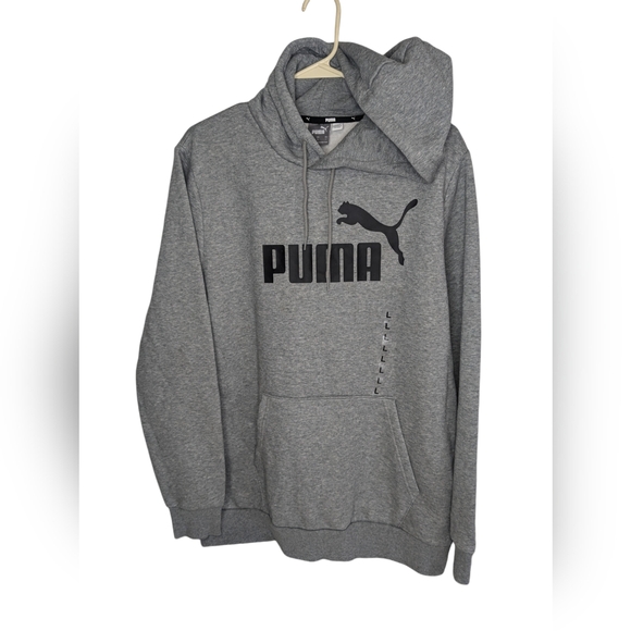 Puma Men's Large Hoodie Grey Pullover Size Large NWT Fleece Lining X-2 - Picture 1 of 8